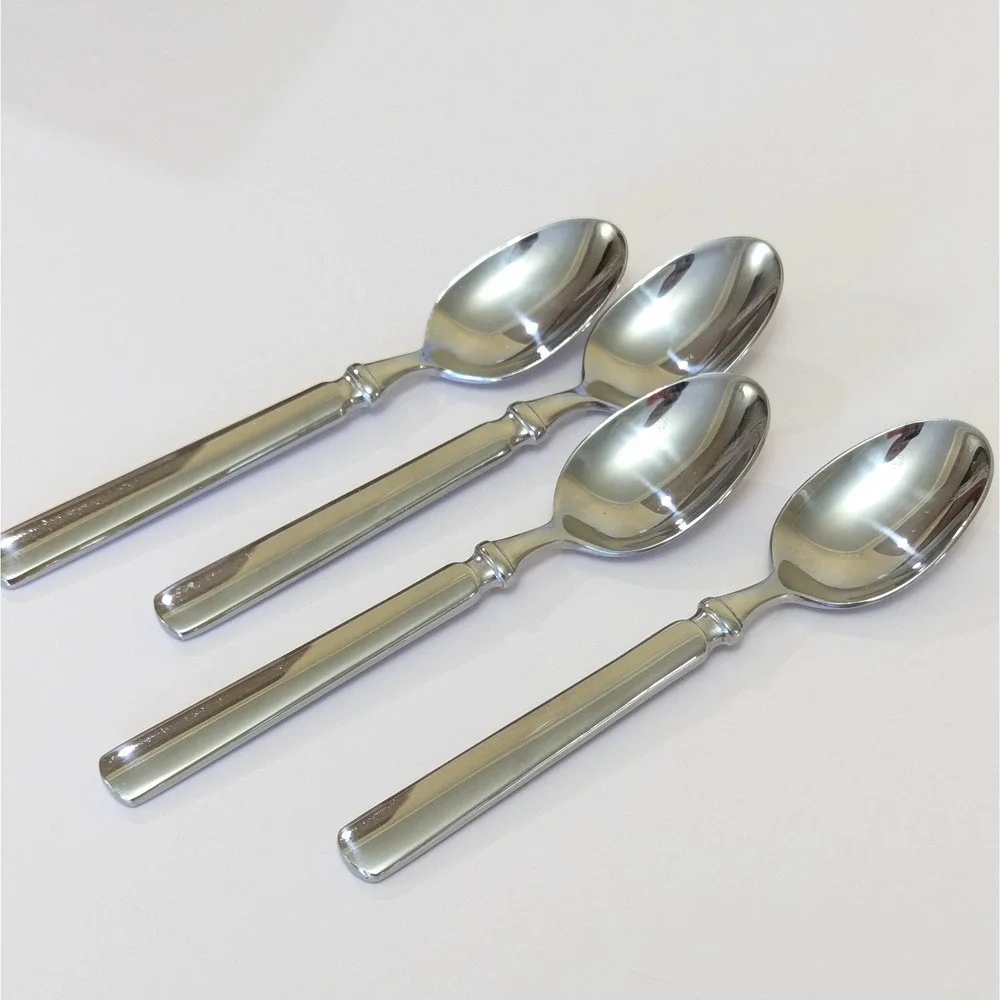 4 MSE Martha Stewart EMPIRE Stainless Flatware Soup Spoon Heavy Handle 7 7/8